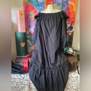 Pretty NWT Black Whowhatwear Off the Shoulder Fall Dress w/ POCKETS L 🖤😍🖤